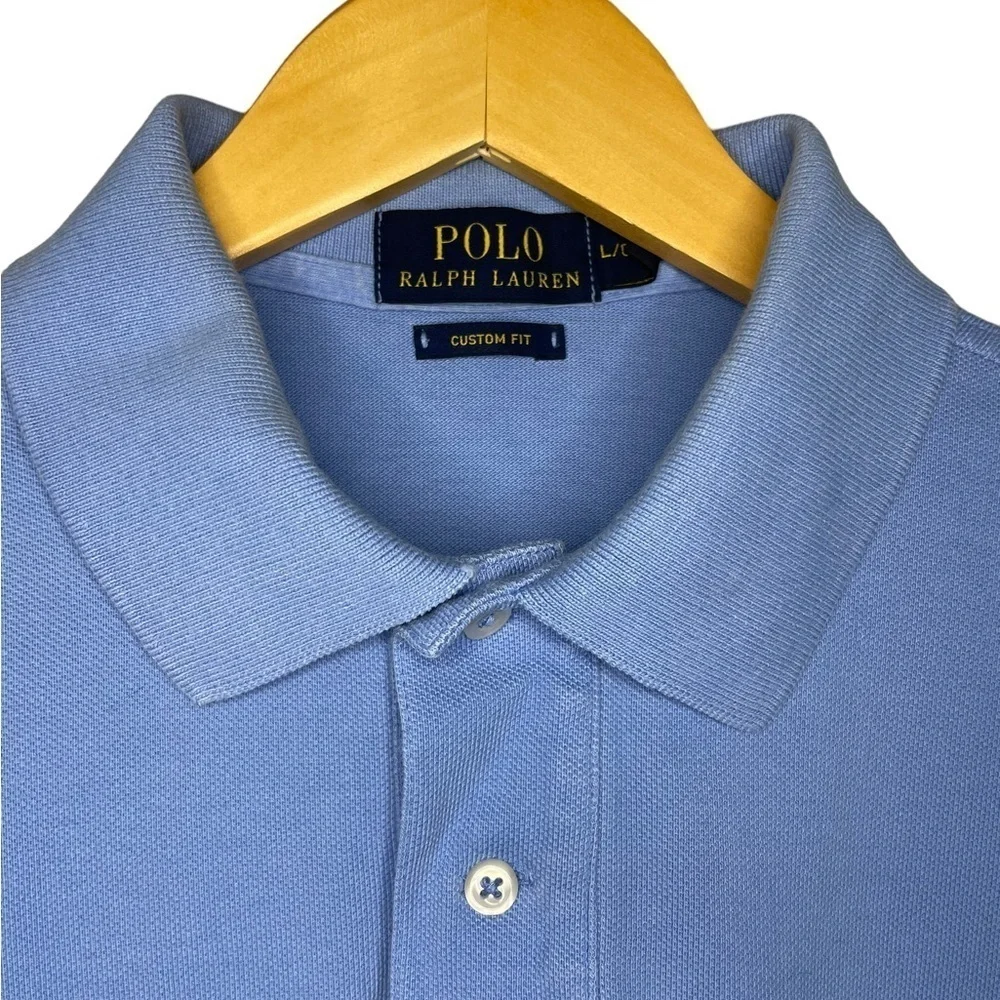 Polo Ralph Lauren Custom Fit Baby Blue Short Sleeve Polo Size Large